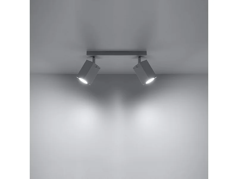 Plafonniers Briow moderne en acier - 2 sources lumineuses 3000K - L.30 x H.16 cm - blanc