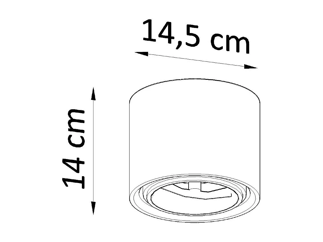 Plafonniers Shich moderne en céramique - 1 sources lumineuses 3000K - L.14,5 x H.14 cm - blanc