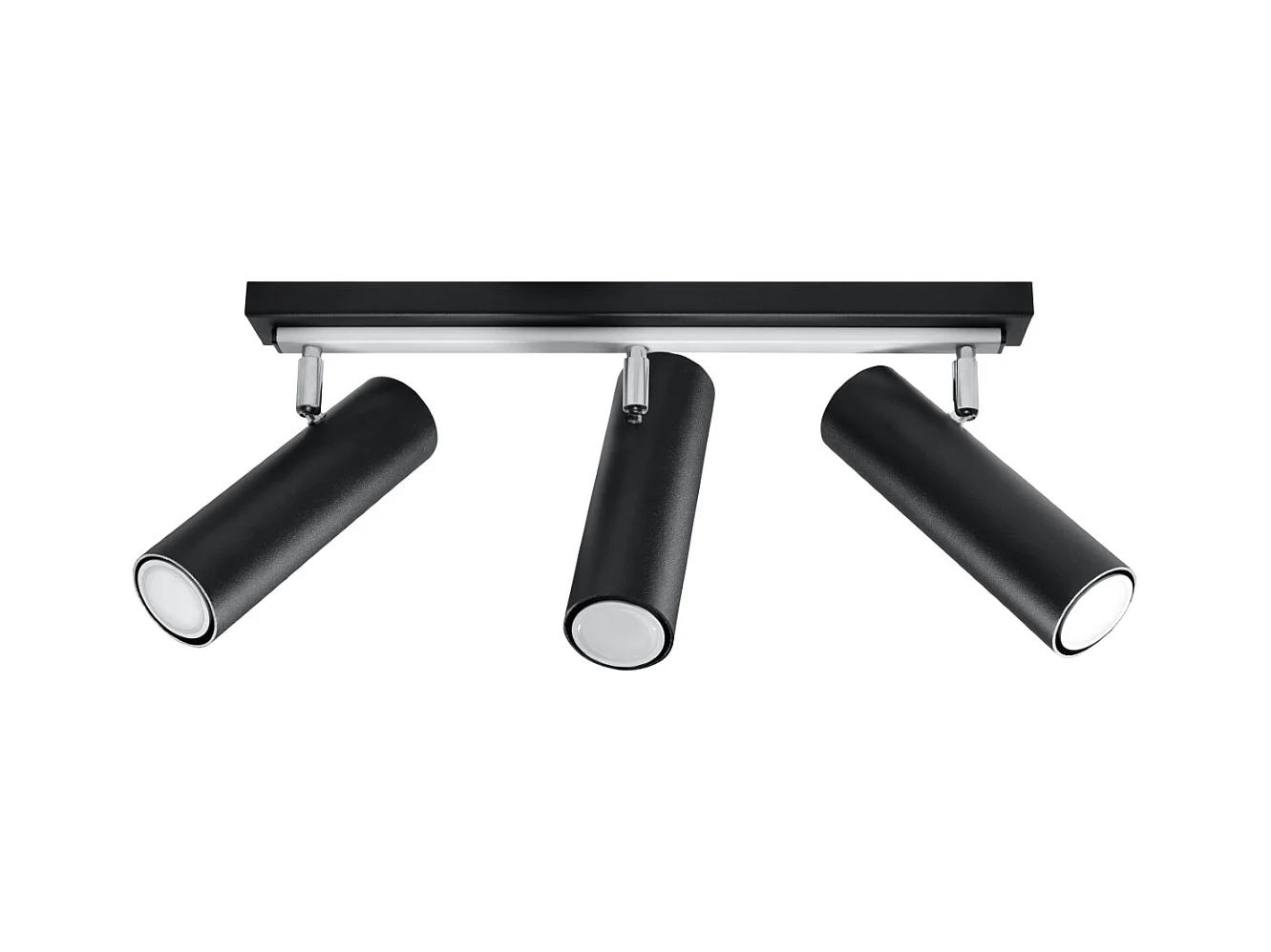 Plafondlampen Invicta modern van  - 3 lichtbronnen 3000K - L.45 x H.20 cm - zwart