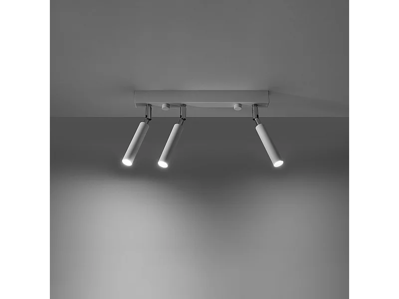 Lampade da soffitto Astix moderno di alluminio - 3 sorgenti luminose 3000K - L.35 x A.20 cm - bianco