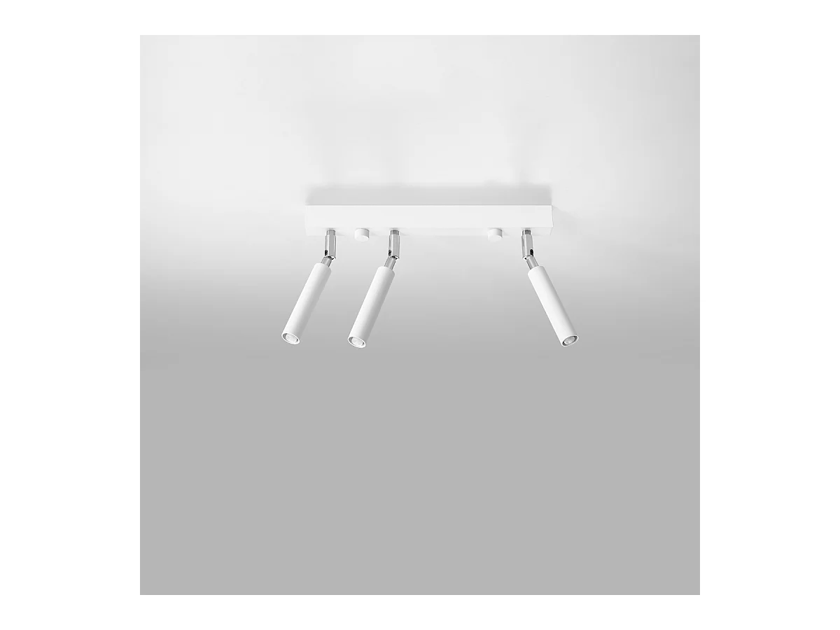 Lampade da soffitto Astix moderno di alluminio - 3 sorgenti luminose 3000K - L.35 x A.20 cm - bianco