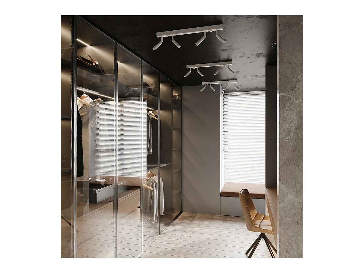 Lampade da soffitto Astix moderno di alluminio - 3 sorgenti luminose 3000K - L.35 x A.20 cm - bianco