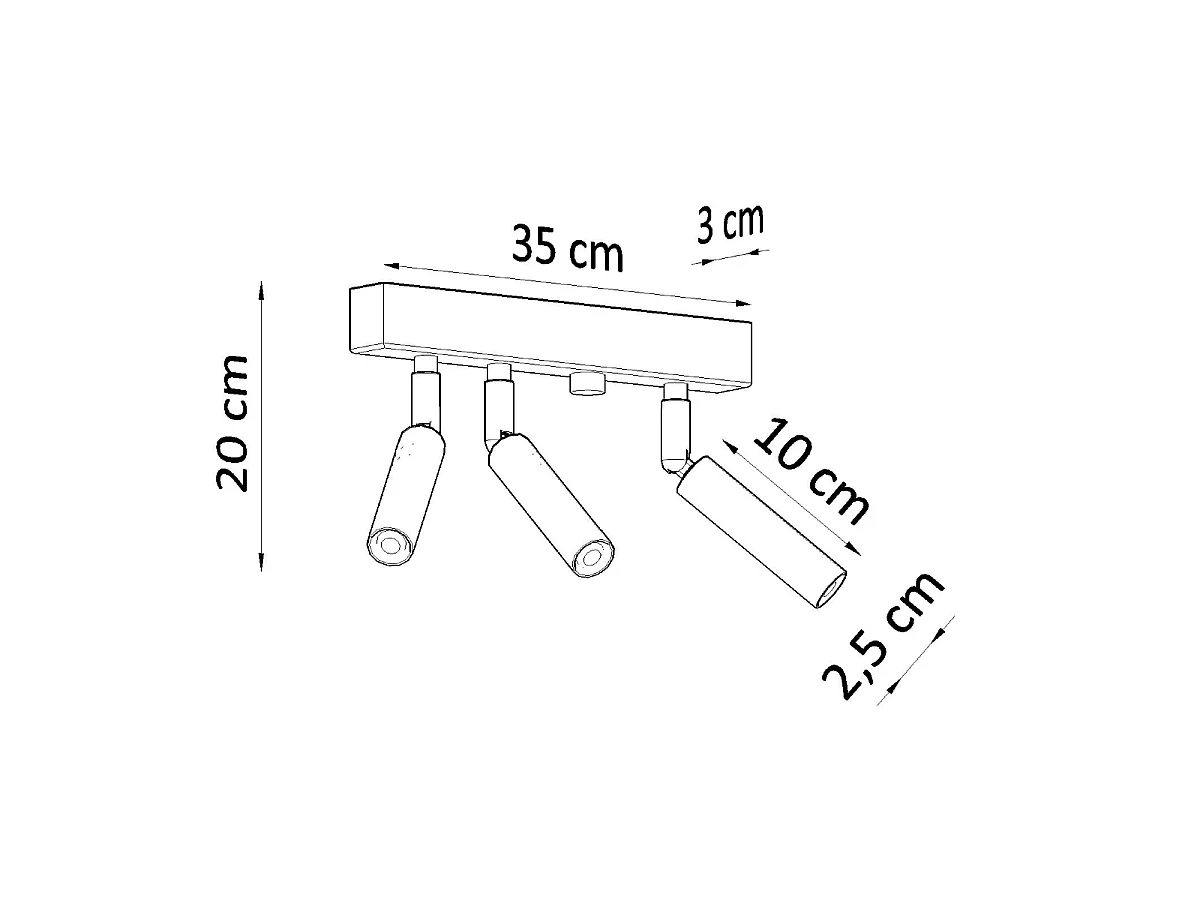 Luminárias de teto Astix moderno, alumínio - 3 fontes de luz 3000K - L.35 x H.20 cm - branco
