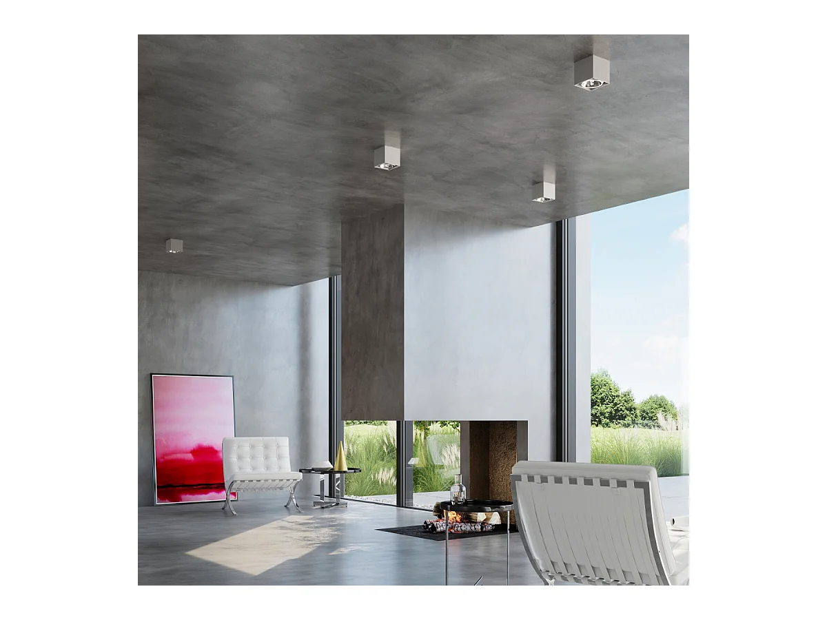 Plafonniers Nexiflex moderne en aluminium - 1 sources lumineuses 3000K - L.12 x H.11 cm - gris