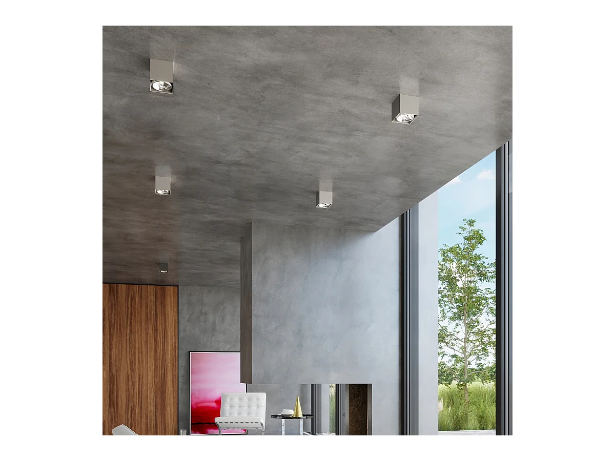 Plafonniers Nexiflex moderne en aluminium - 1 sources lumineuses 3000K - L.12 x H.11 cm - gris