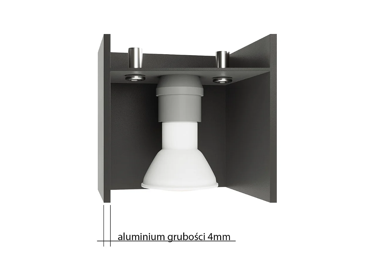 Lámparas de techo Quadx moderno de aluminio - 2 fuentes luminosas 3000K - L.26 x A.12 cm - gris