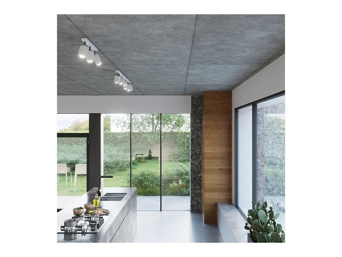 Plafonniers Briow moderne en acier - 4 sources lumineuses 3000K - L.25 x H.16 cm - blanc