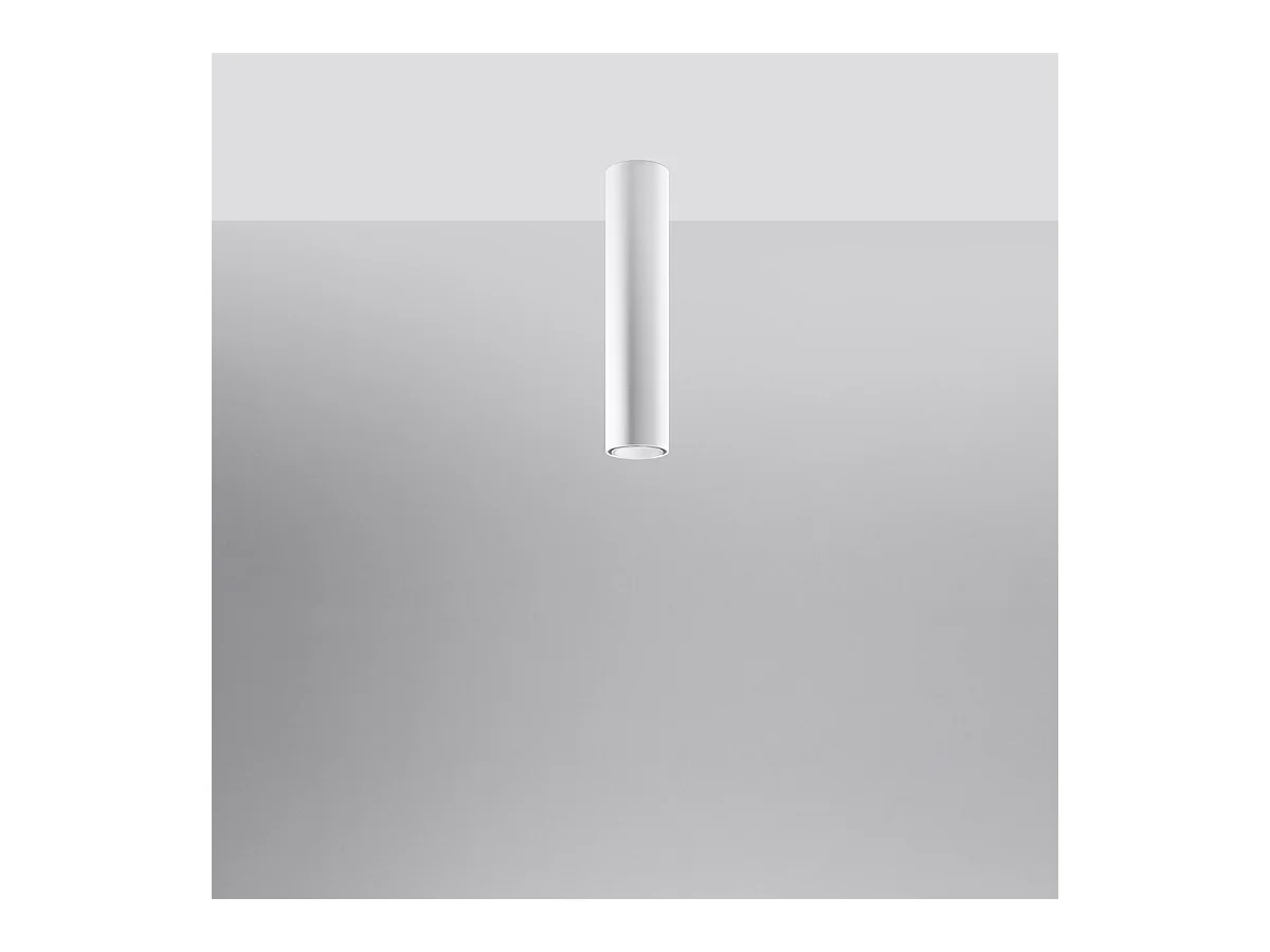 Plafony nowoczesny Toris, stal - 1 źródło światła 3000K - L.6 x H.40 cm - biały