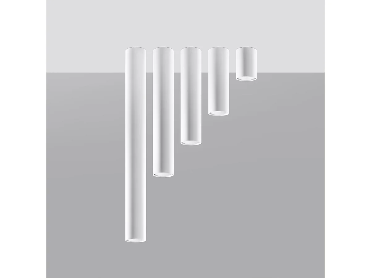 Plafonniers Toris moderne en acier - 1 sources lumineuses 3000K - L.6 x H.40 cm - blanc