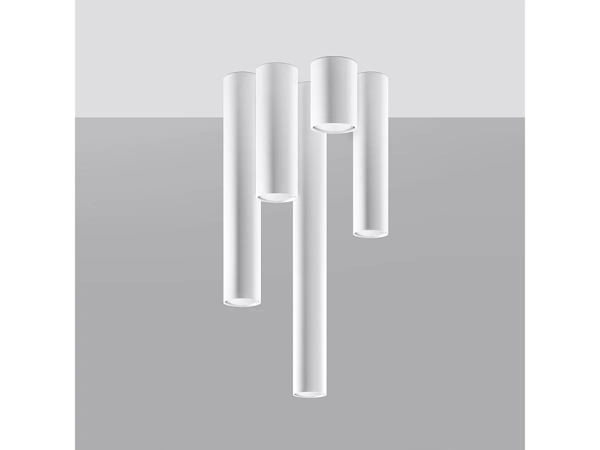 Plafonniers Toris moderne en acier - 1 sources lumineuses 3000K - L.6 x H.40 cm - blanc