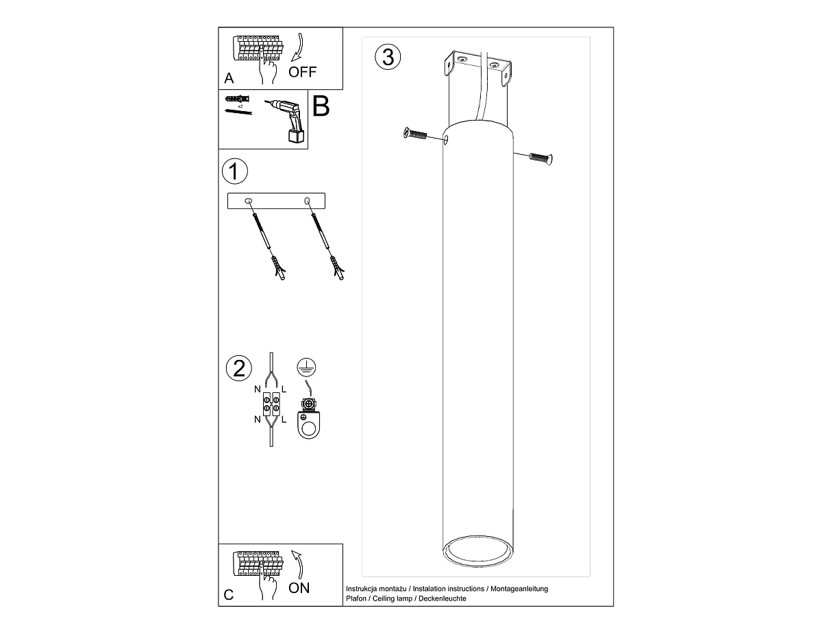 Plafondlampen Toris modern van  - 1 lichtbronnen 3000K - L.6 x H.40 cm - wit