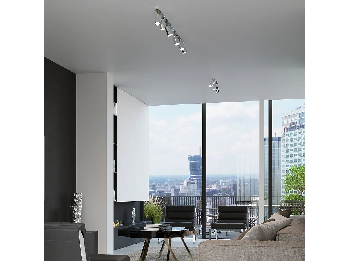 Lampade da soffitto Briix moderno di acciaio - 1 sorgenti luminose 3000K - L.8 x A.8 cm - cromo