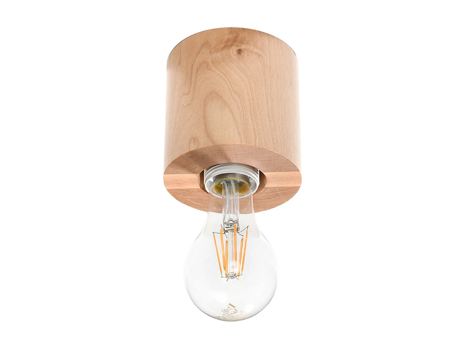 Plafonniers Nalvado scandinave en bois - 1 sources lumineuses 3000K - L.10 x H.10 cm - bois naturel