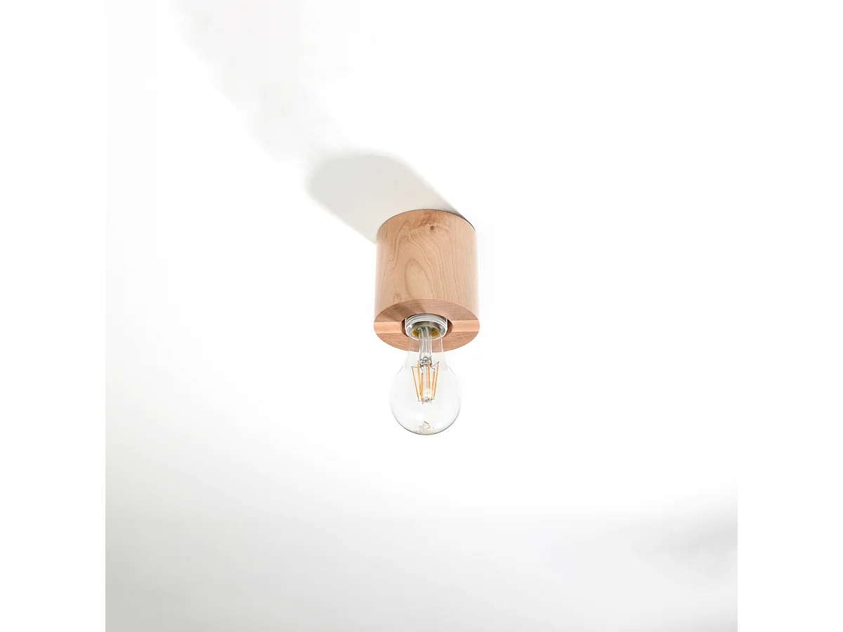 Plafondlampen Nalvado Scandinavisch van  - 1 lichtbronnen 3000K - L.10 x H.10 cm - natuurlijk hout