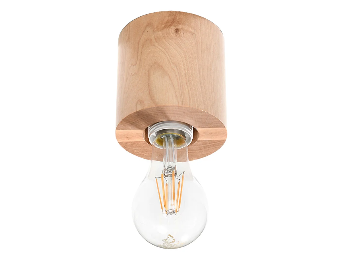 Plafondlampen Nalvado Scandinavisch van  - 1 lichtbronnen 3000K - L.10 x H.10 cm - natuurlijk hout