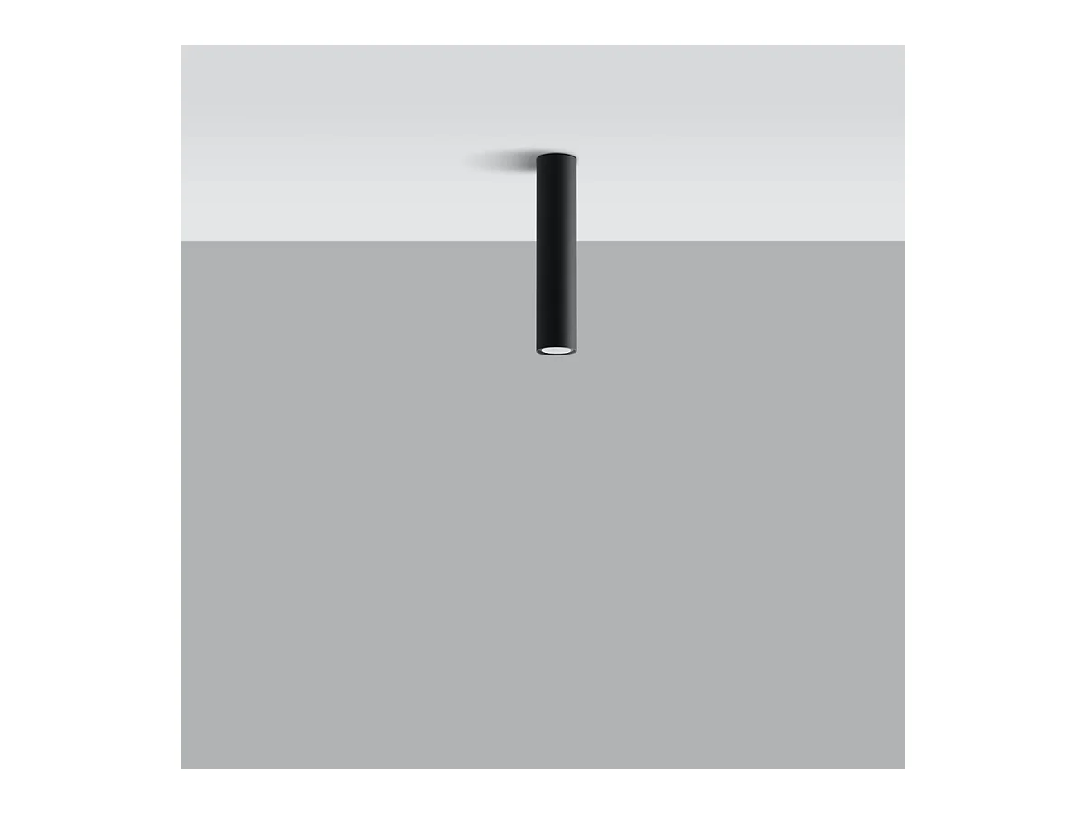 Plafony nowoczesny Toris, stal - 1 źródło światła 3000K - L.6 x H.30 cm - czarny