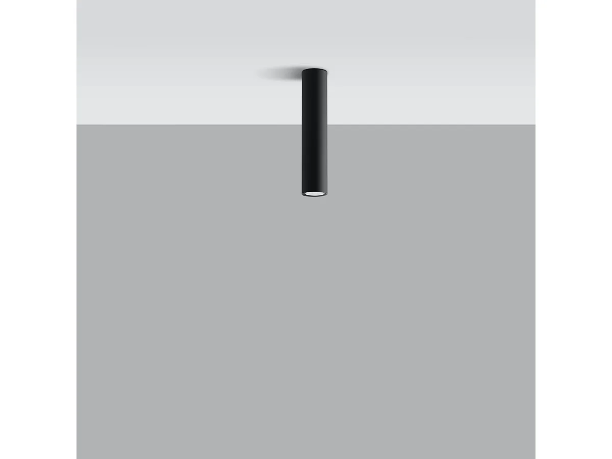 Plafonniers Toris moderne en acier - 1 sources lumineuses 3000K - L.6 x H.30 cm - noir