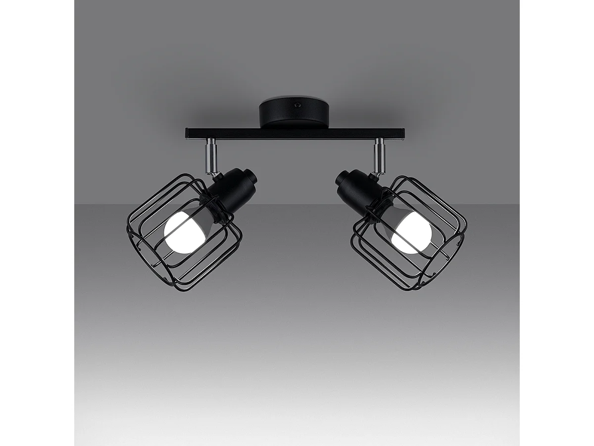 Plafondlampen Celubi modern van  - 2 lichtbronnen 3000K - L.27 x H.19 cm - zwart