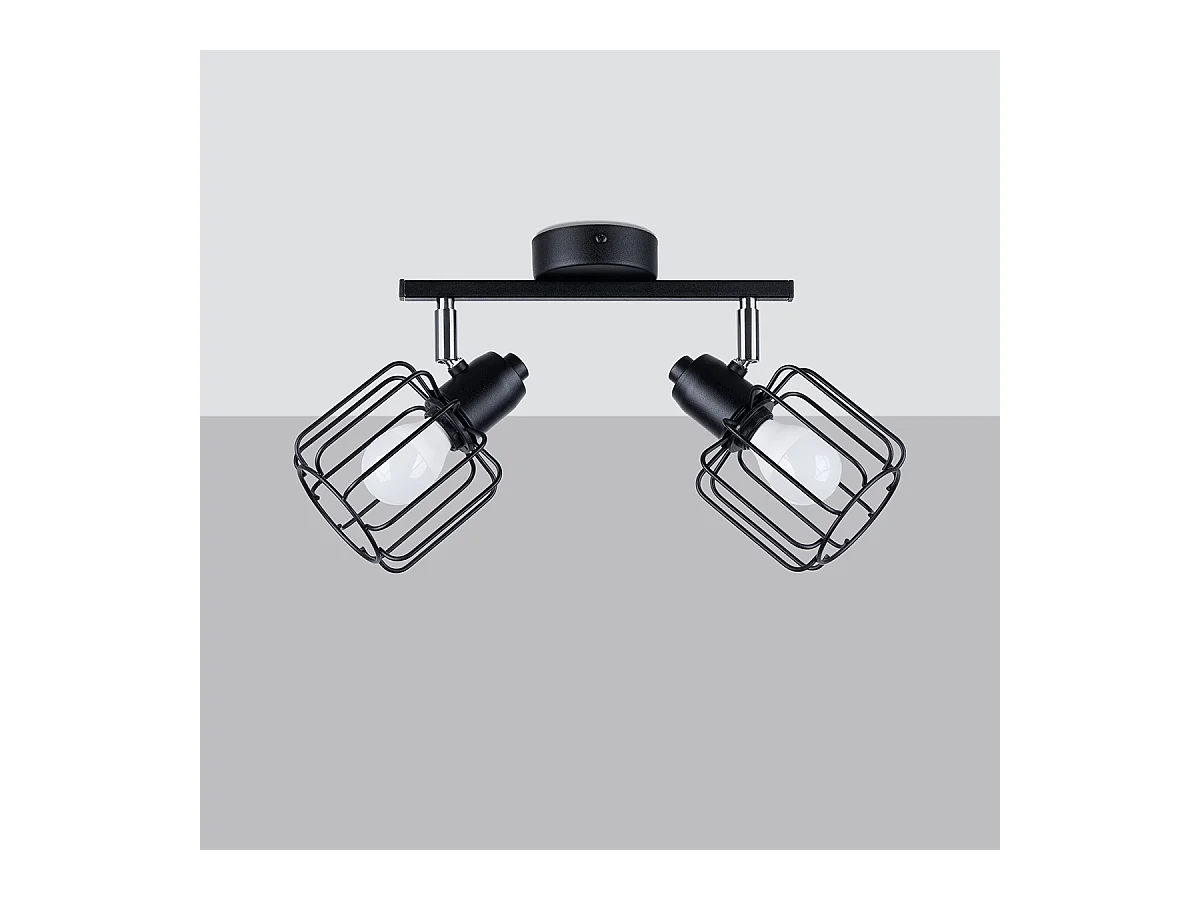 Plafondlampen Celubi modern van  - 2 lichtbronnen 3000K - L.27 x H.19 cm - zwart