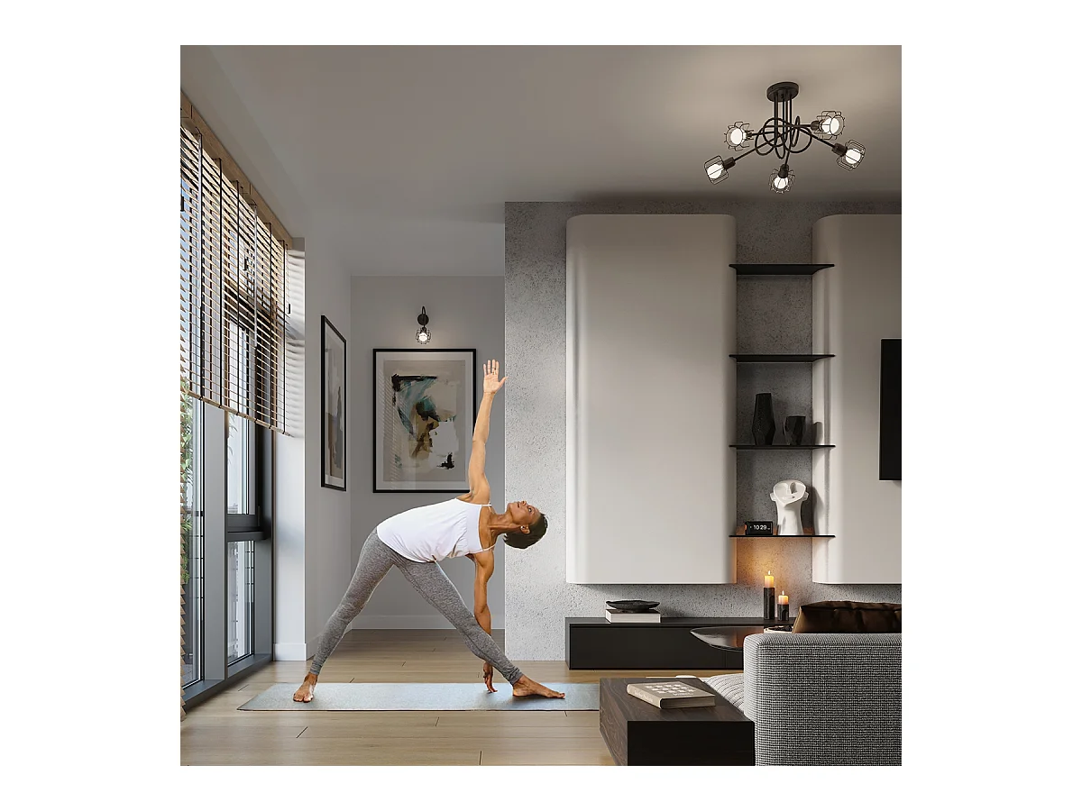 Plafondlampen Celubi modern van  - 2 lichtbronnen 3000K - L.27 x H.19 cm - zwart