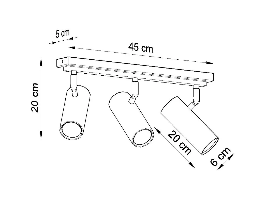 Plafondlampen Invicta modern van  - 3 lichtbronnen 3000K - L.45 x H.20 cm - wit