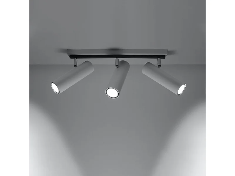 Plafonniers Invicta moderne en acier - 3 sources lumineuses 3000K - L.45 x H.20 cm - blanc