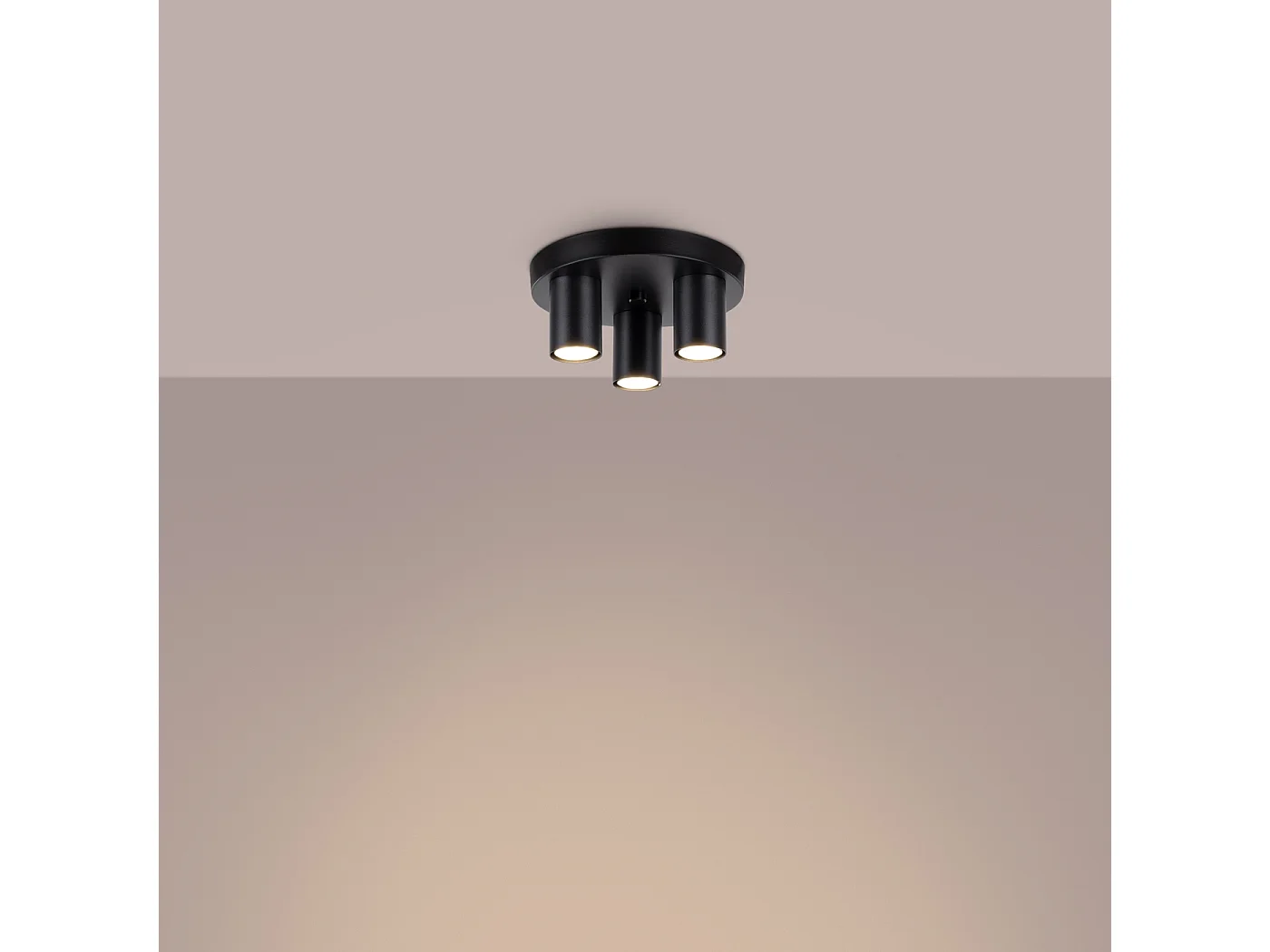 Lampada da soffitto Toris moderno di acciaio - 3 sorgenti luminose 3000K - L.25 x A.12 cm - nero