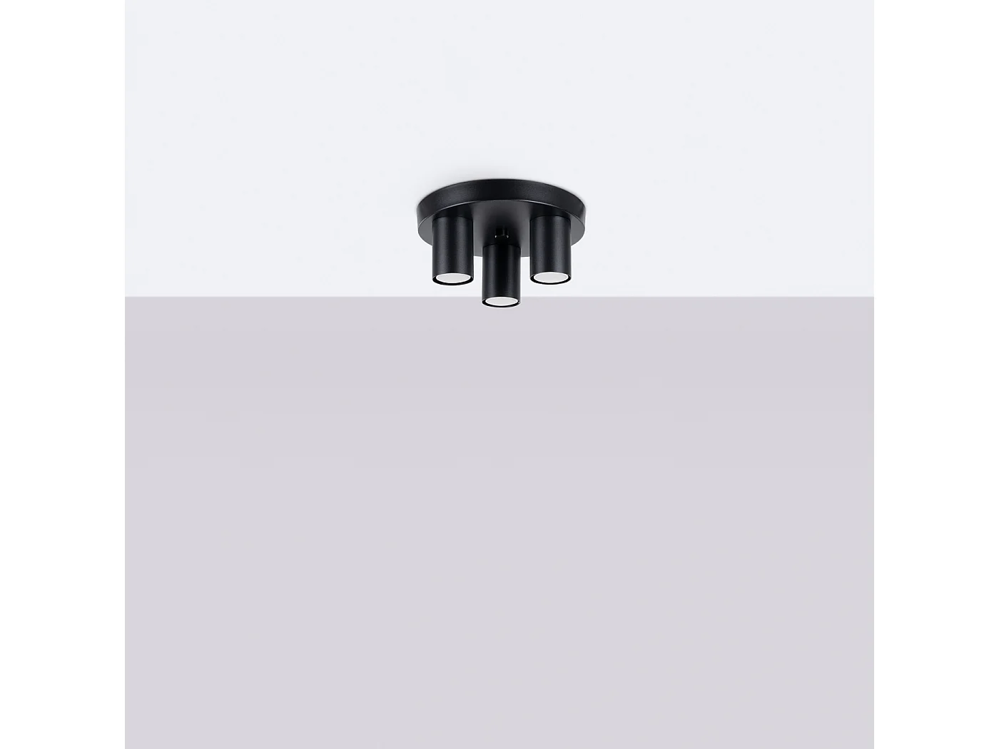 Lampada da soffitto Toris moderno di acciaio - 3 sorgenti luminose 3000K - L.25 x A.12 cm - nero