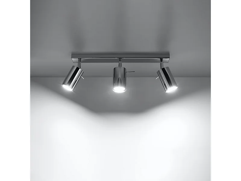 Plafonniers Briix moderne en acier - 3 sources lumineuses 3000K - L.45 x H.16 cm - chrome