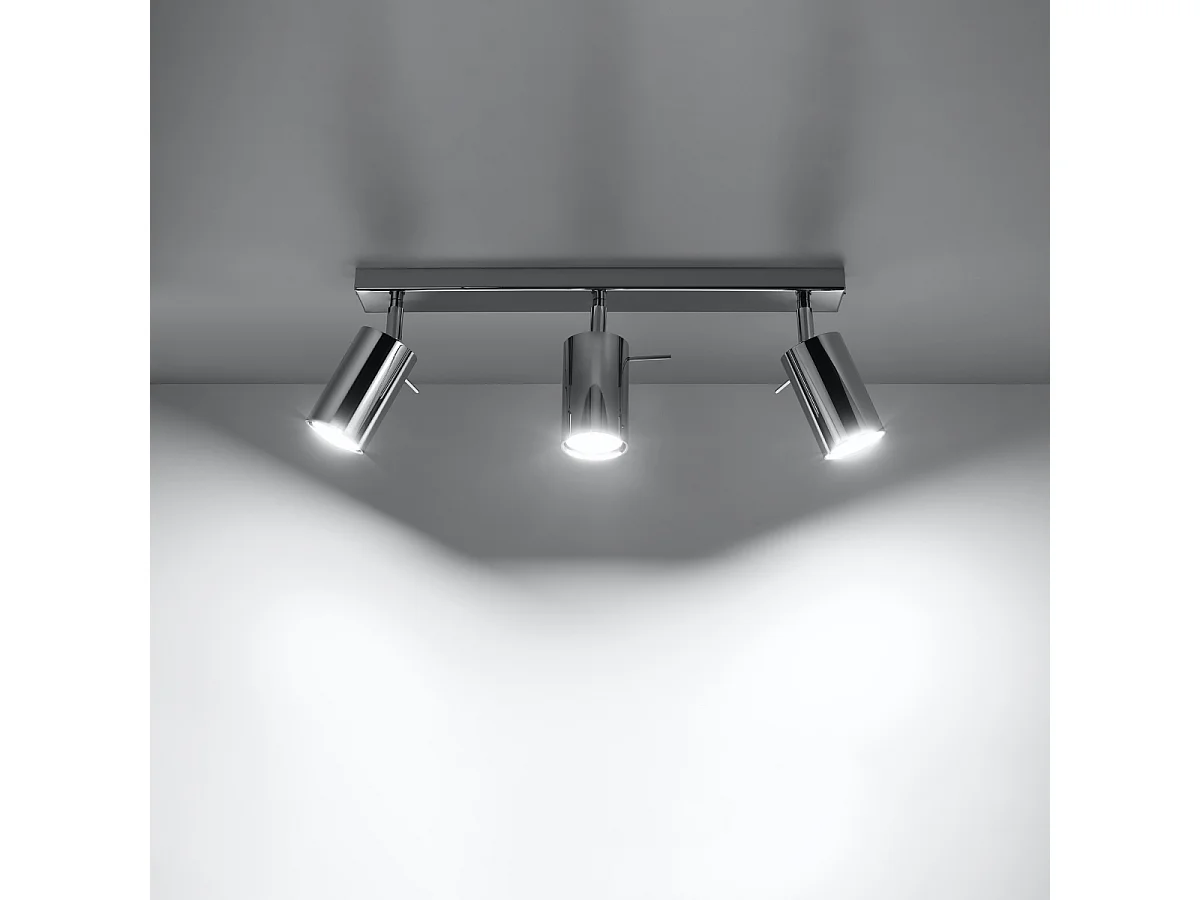 Plafonniers Briix moderne en acier - 3 sources lumineuses 3000K - L.45 x H.16 cm - chrome