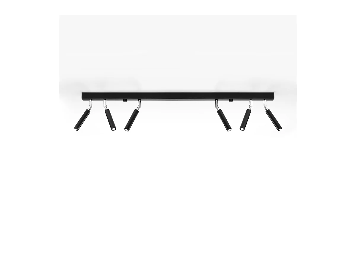 Plafondlampen Astix modern van  - 6 lichtbronnen 3000K - L.100 x H.20 cm - zwart
