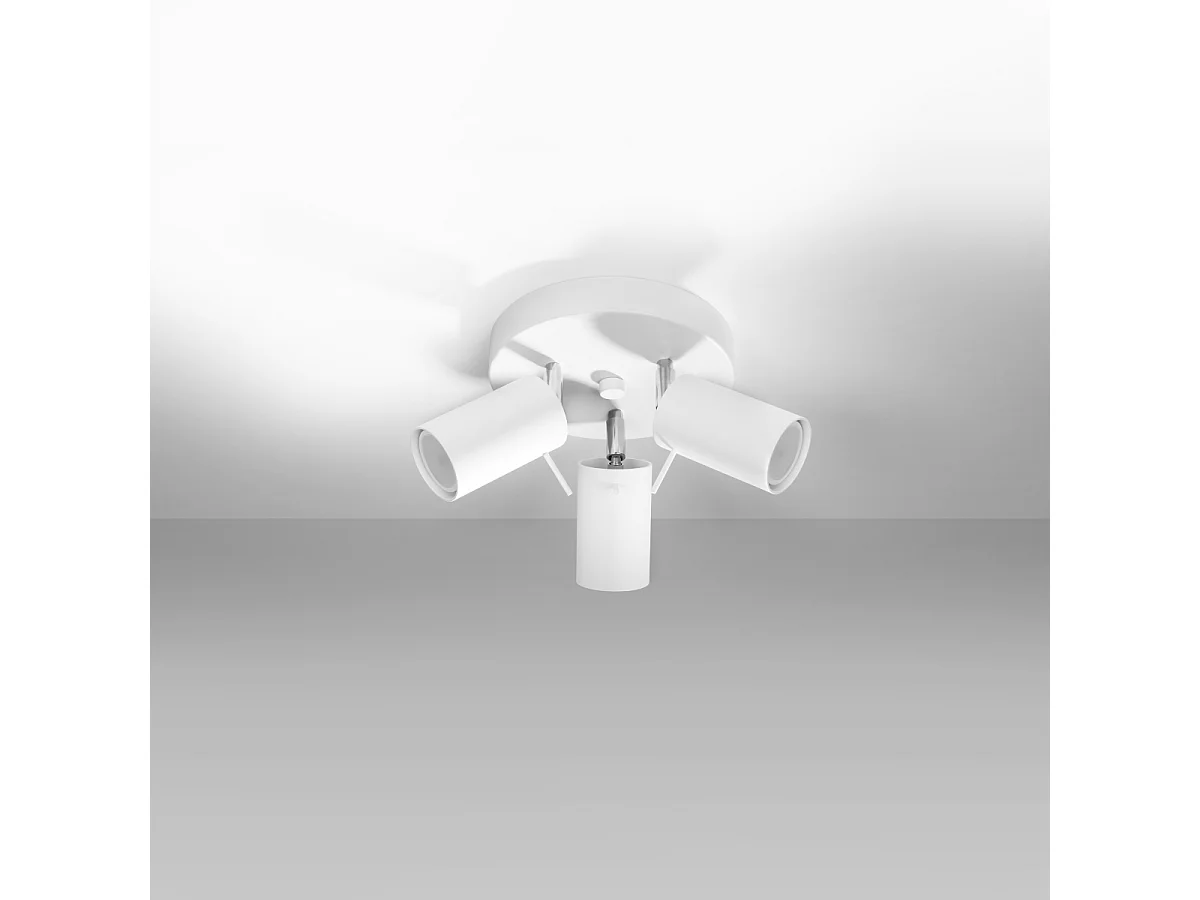 Luminárias de teto Briix moderno, aço - 3 fontes de luz 3000K - L.20 x H.18 cm - branco