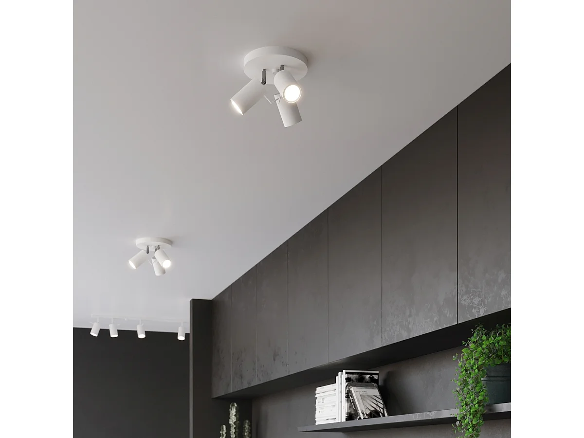 Luminárias de teto Briix moderno, aço - 3 fontes de luz 3000K - L.20 x H.18 cm - branco