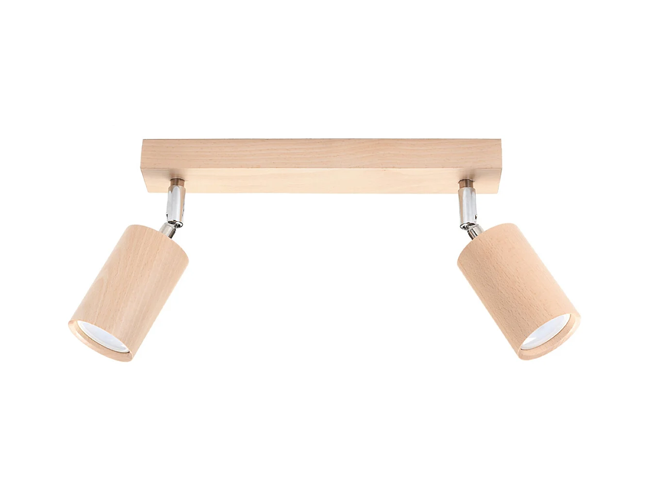 Lampade da soffitto Vorix scandinavo di legna - 2 sorgenti luminose 3000K - L.30 x A.20 cm - legno naturale