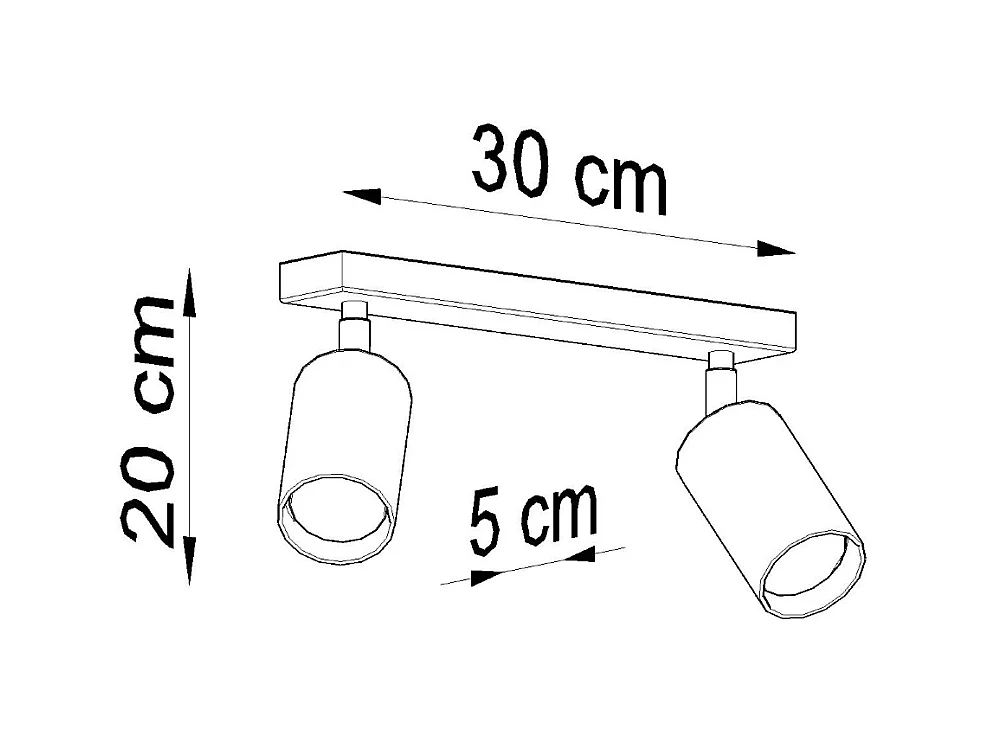 Lampade da soffitto Vorix scandinavo di legna - 2 sorgenti luminose 3000K - L.30 x A.20 cm - legno naturale
