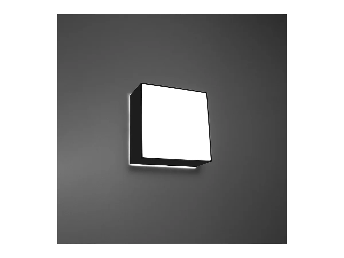 Plafony minimalistyczny Care, PVC - 1 źródło światła 3000K - L.25 x H.11 cm - czarny