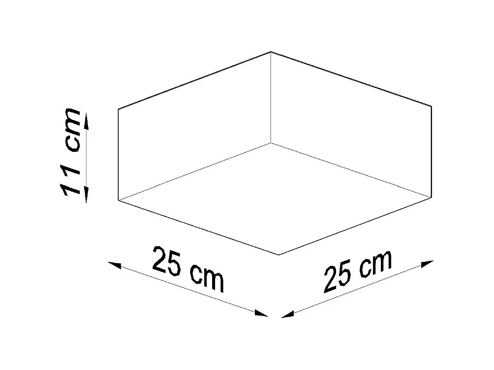 Plafony minimalistyczny Care, PVC - 1 źródło światła 3000K - L.25 x H.11 cm - czarny