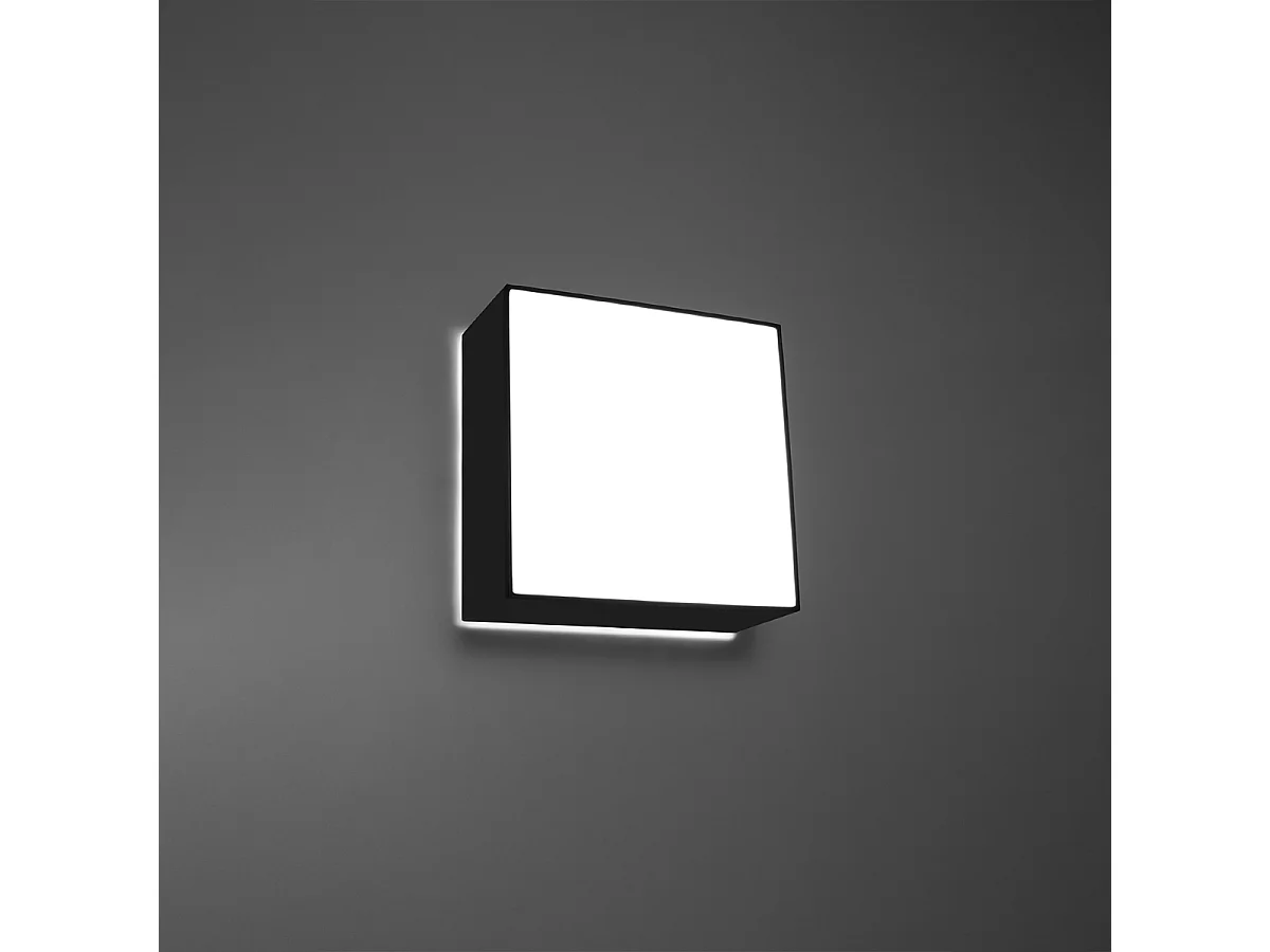 Plafonniers Care minimaliste en PVC - 1 sources lumineuses 3000K - L.25 x H.11 cm - noir