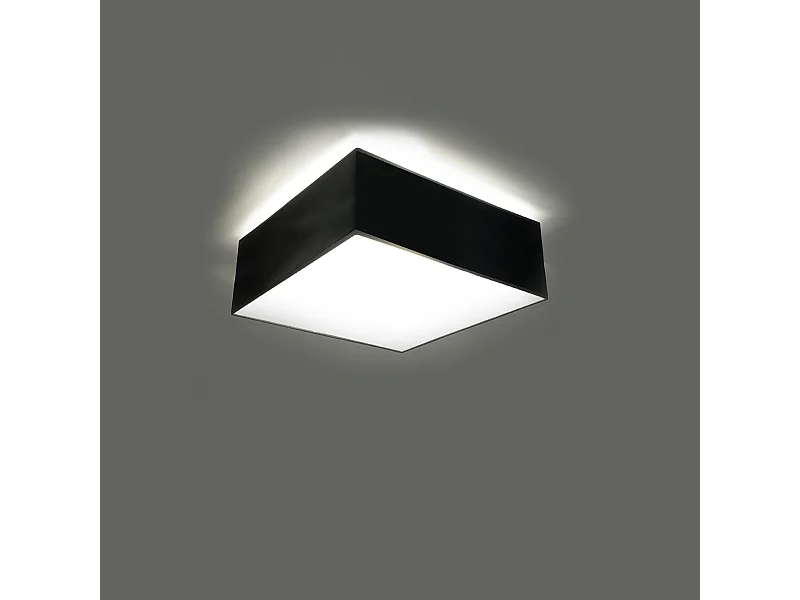 Plafonniers Care minimaliste en PVC - 1 sources lumineuses 3000K - L.25 x H.11 cm - noir