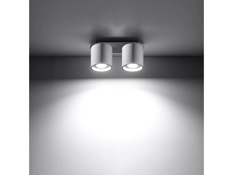 Lámparas de techo Celeris moderno de aluminio - 2 fuentes luminosas 3000K - L.26 x A.12 cm - blanco