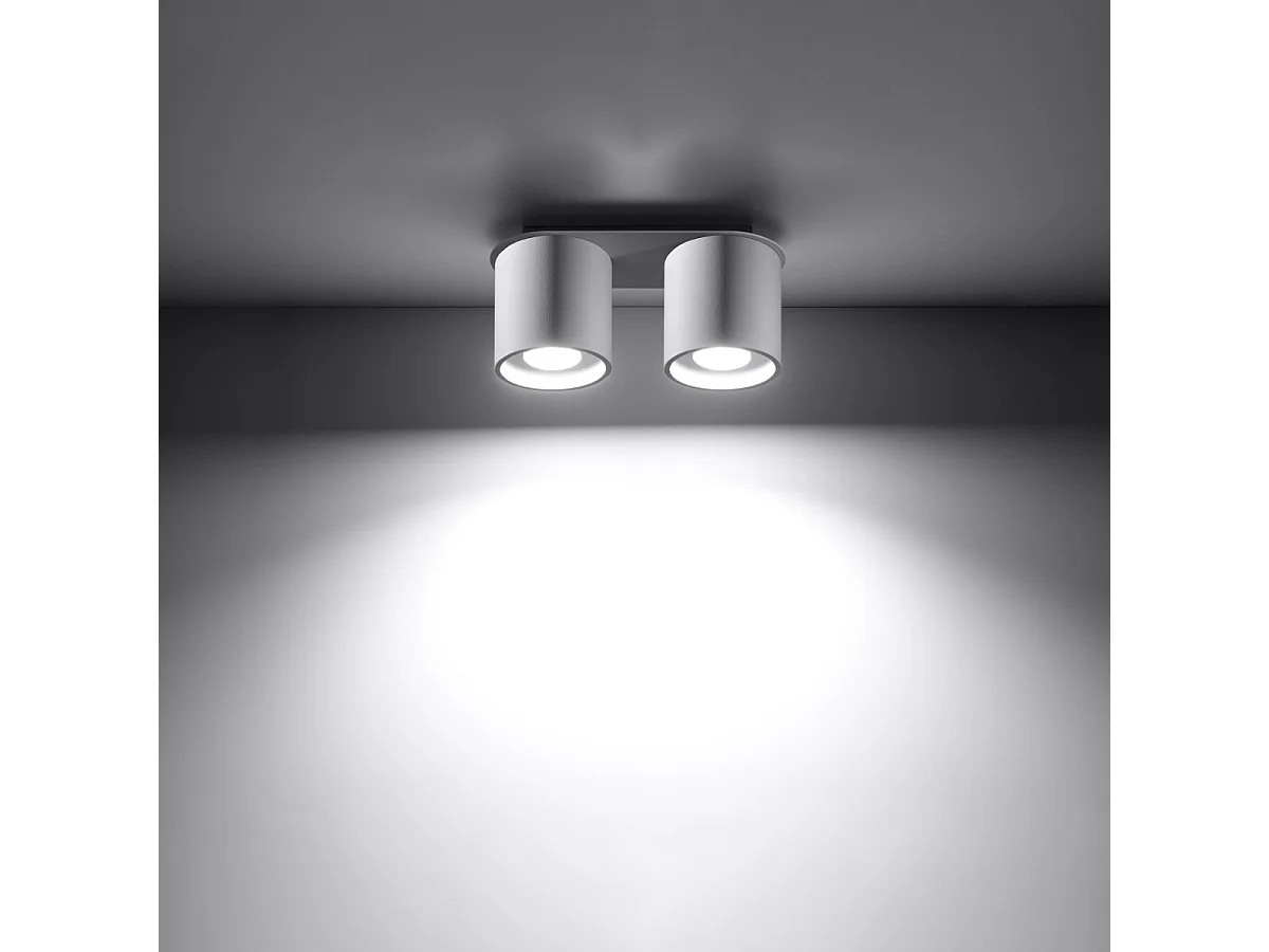 Lámparas de techo Celeris moderno de aluminio - 2 fuentes luminosas 3000K - L.26 x A.12 cm - blanco