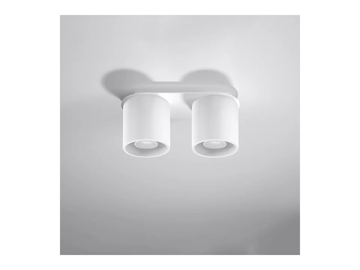 Lámparas de techo Celeris moderno de aluminio - 2 fuentes luminosas 3000K - L.26 x A.12 cm - blanco