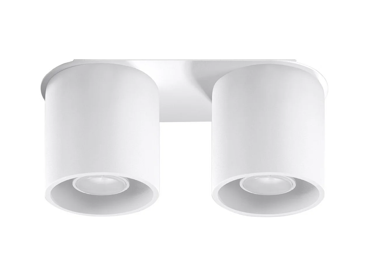 Lámparas de techo Celeris moderno de aluminio - 2 fuentes luminosas 3000K - L.26 x A.12 cm - blanco