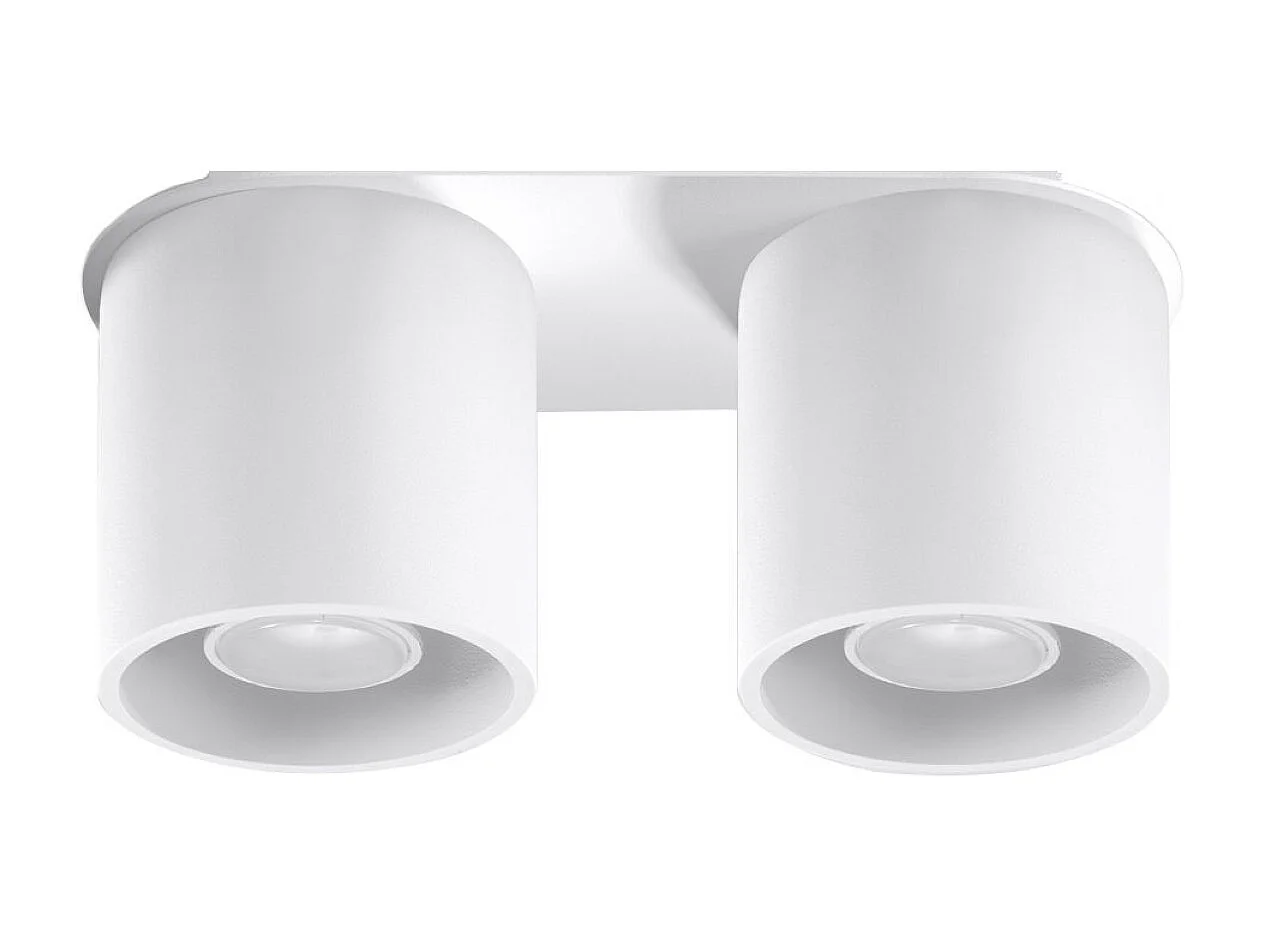 Plafonniers Celeris moderne en aluminium - 2 sources lumineuses 3000K - L.26 x H.12 cm - blanc