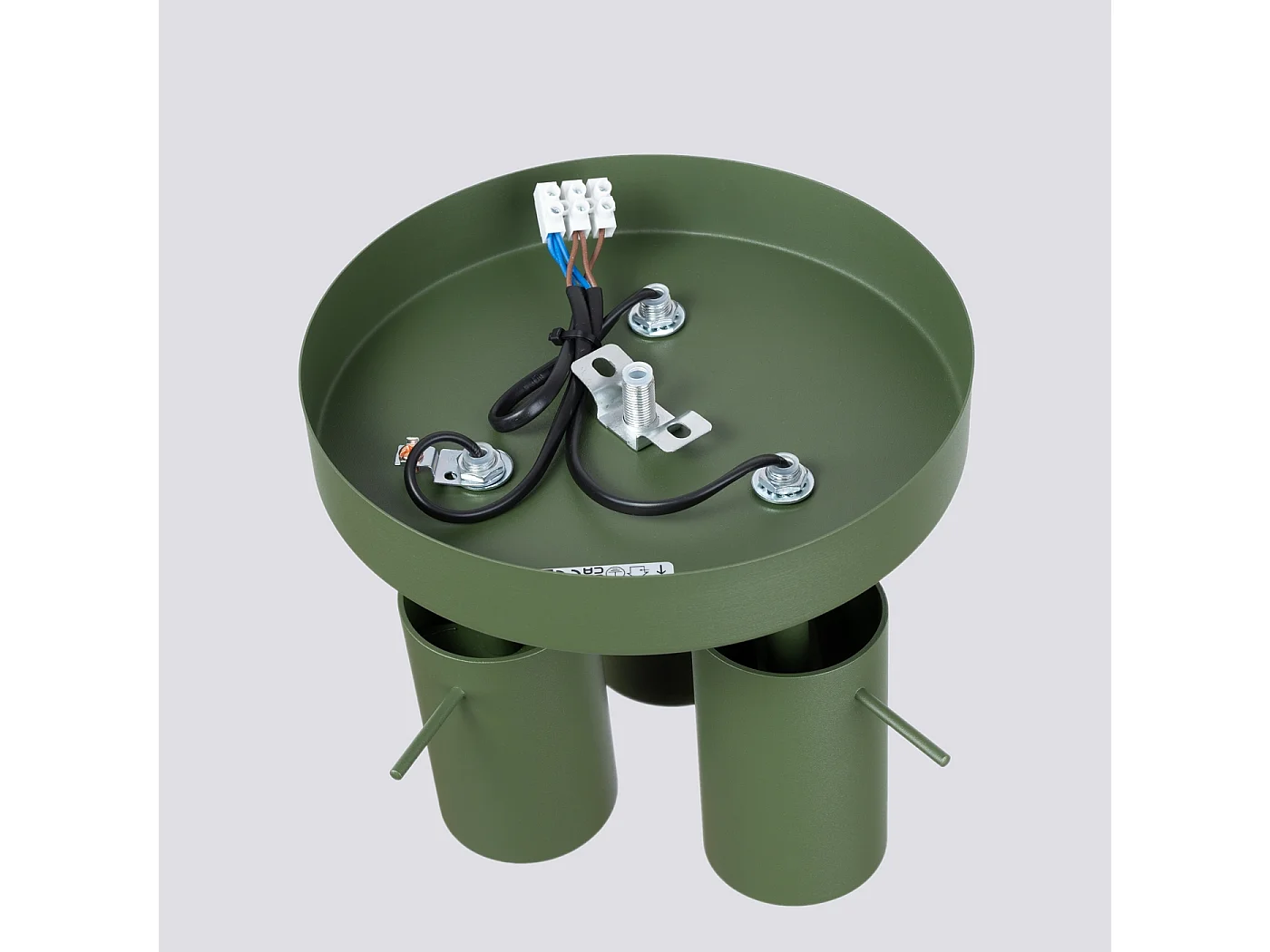 Plafonnier Briix moderne en acier - 3 sources lumineuses 3000K - L.19,5 x H.18,5 cm - vert olive