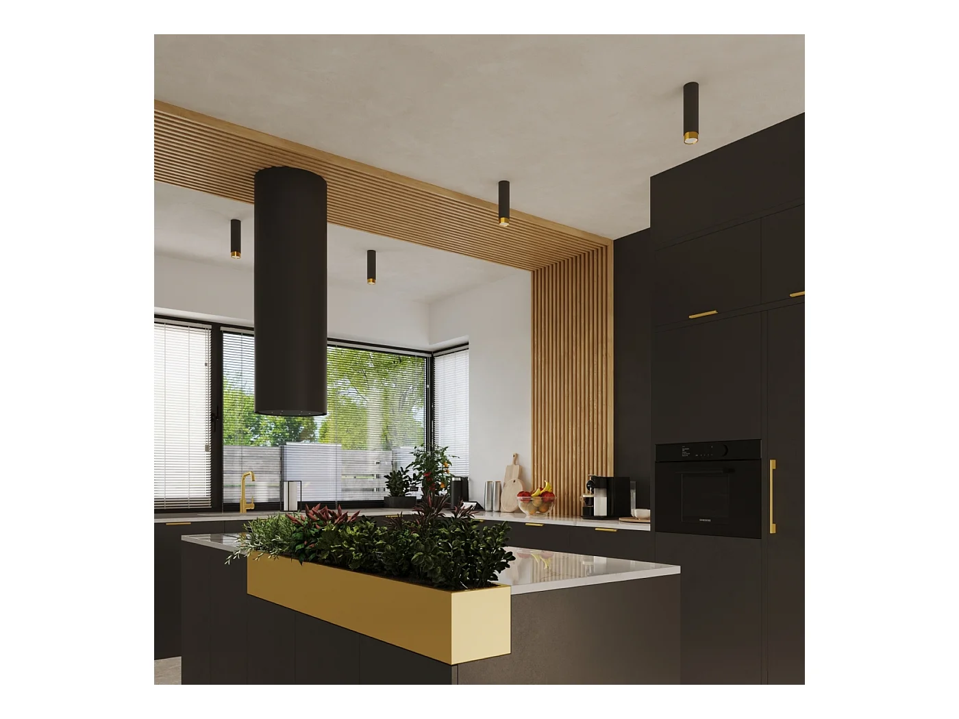 Lampada da soffitto Alvor moderno di acciaio - 1 sorgenti luminose 3000K - L.6 x A.22,5 cm - Alvor/oro