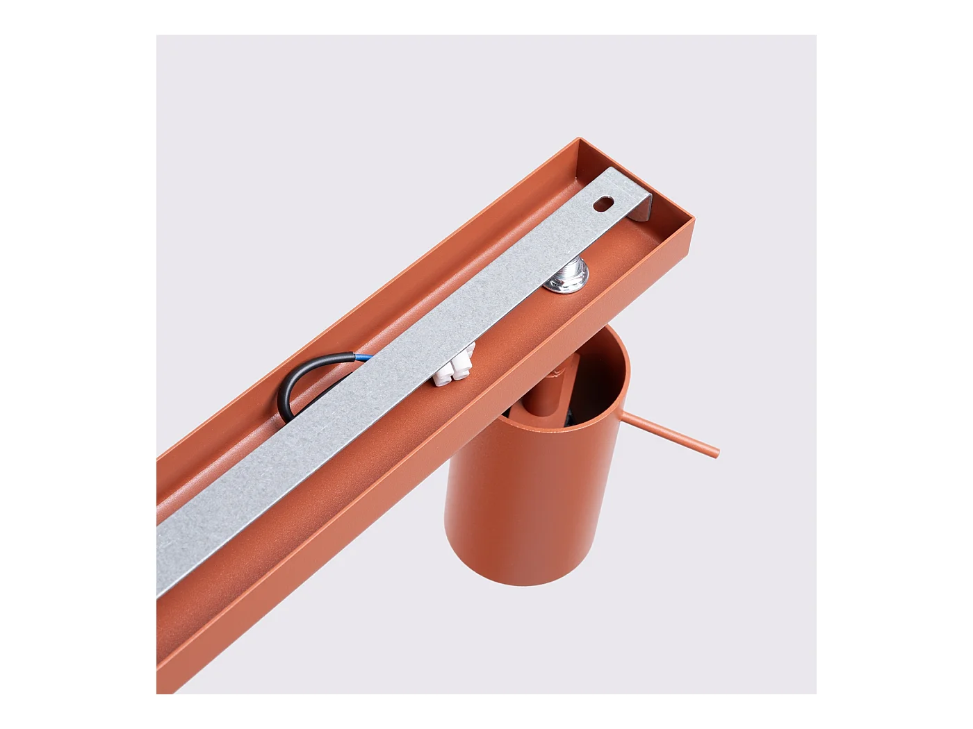 Lampa sufitowa nowoczesny Briix, stal - 4 źródło światła 4000K - L.81 x H.17 cm - ochra czerwona