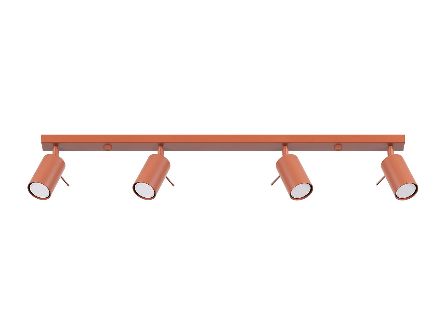 Plafonnier Briix moderne en acier - 4 sources lumineuses 4000K - L.81 x H.17 cm - ocre rouge