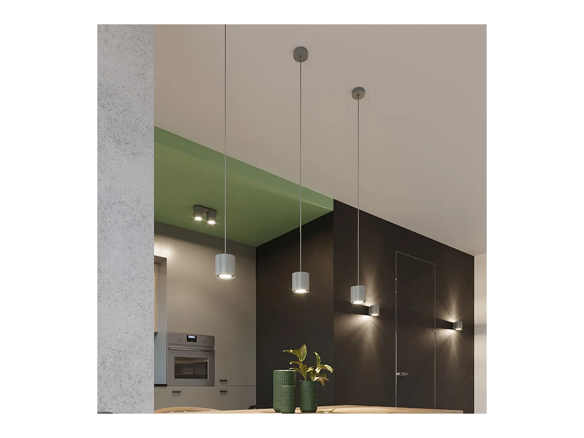 Lámparas de techo Celeris moderno de aluminio - 1 fuentes luminosas 3000K - L.10 x A.10 cm - gris