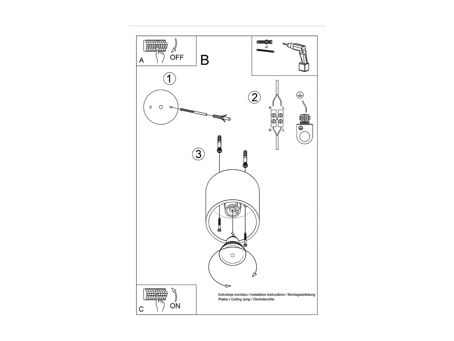 Plafonniers Celeris moderne en aluminium - 1 sources lumineuses 3000K - L.10 x H.10 cm - gris